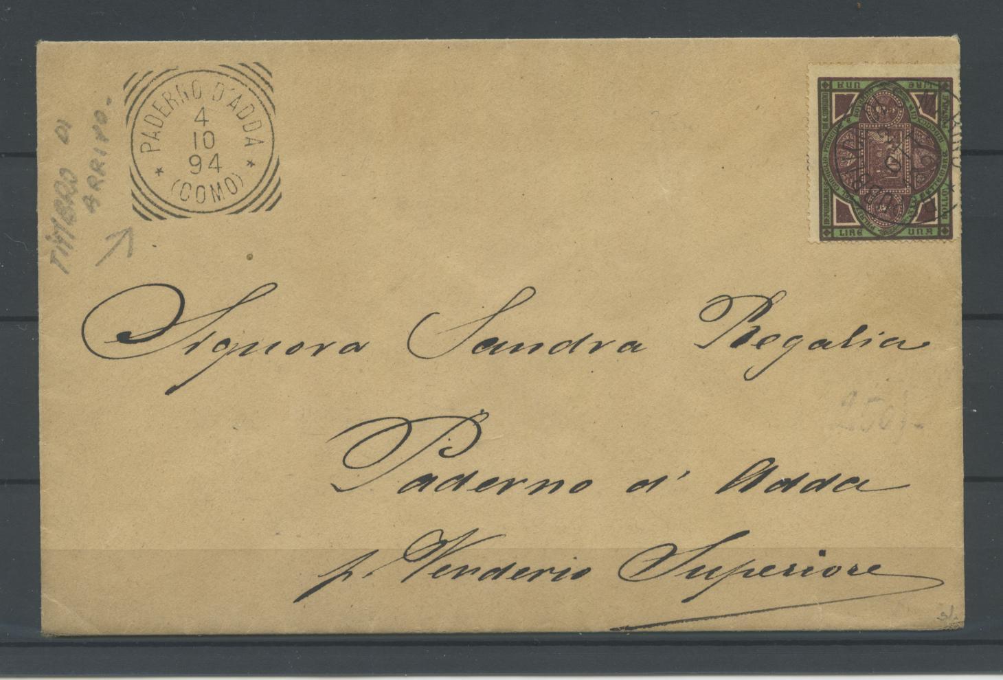 Scansione lotto: SAN MARINO 1894 STORIA POSTALE US.