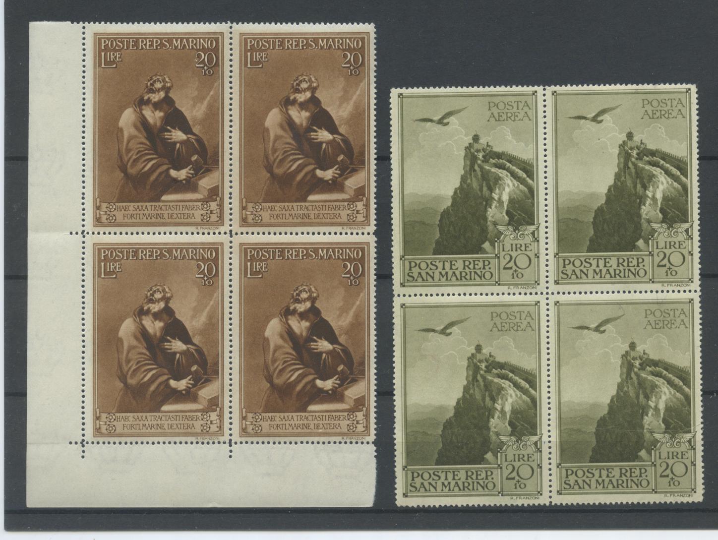 Scansione lotto: SAN MARINO 1944 CASE POPOLARI 2V. X4 ** LUSSO