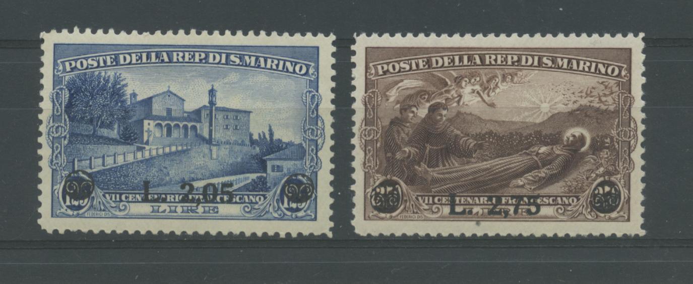 Scansione lotto: SAN MARINO 1936 S. FRANCESCO SOVR. 2V. ** CENTRATO