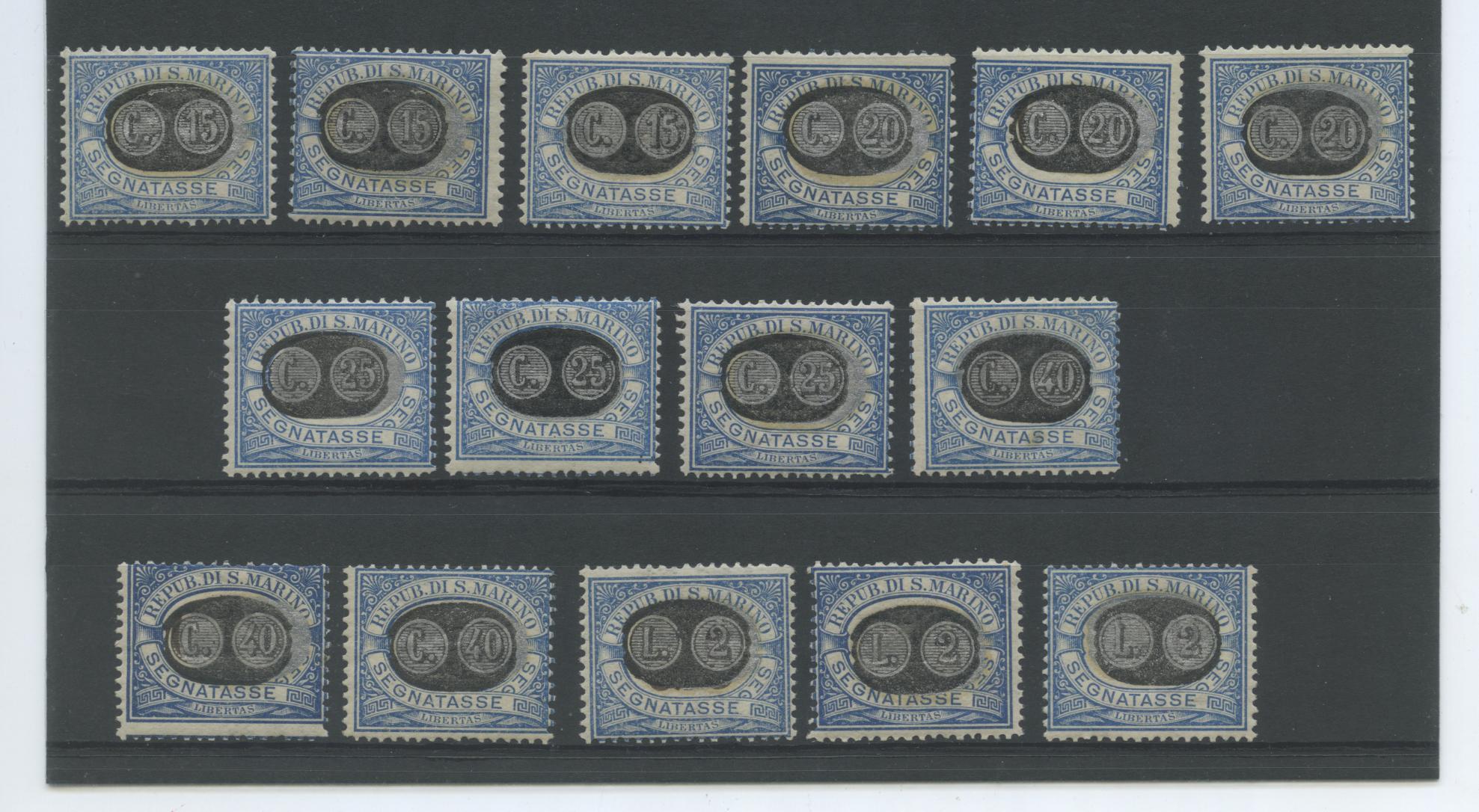 Scansione lotto: SAN MARINO 1931 TASSE MASCHERINE 15V. 3 ** CENTRATO