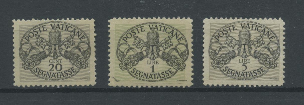 Scansione lotto: VATICANO 1946 TASSE CARTA GRIGIA 3V. ** LUSSO
