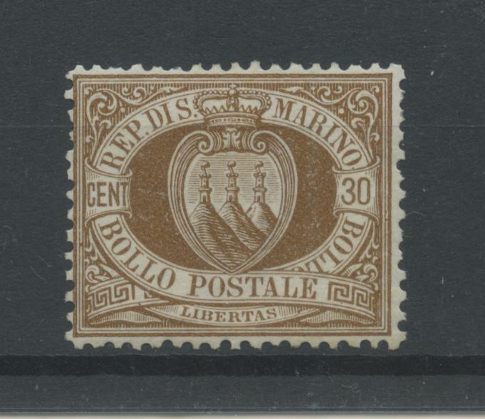 Scansione lotto: SAN MARINO 1877 30C. 4 ** CENTRATO CERT.