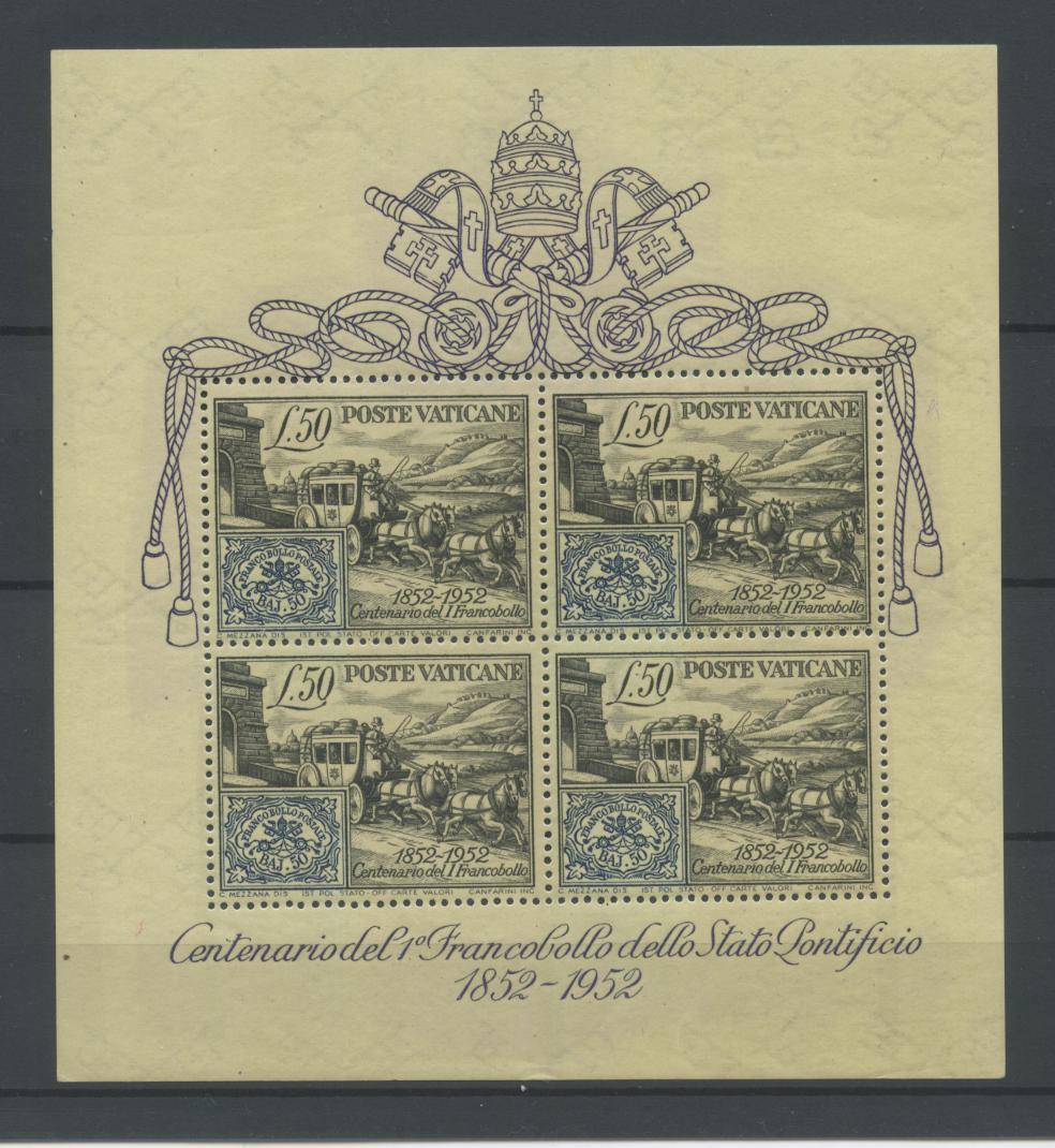 Scansione lotto: VATICANO 1952 B.F. CENTENARIO **