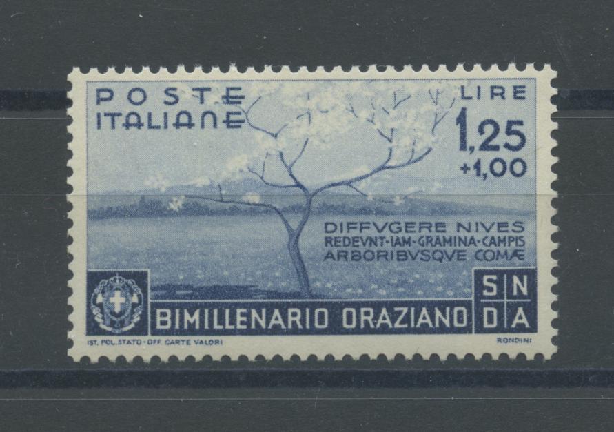 Scansione lotto: REGNO 1936 ORAZIO L.1,25+1 **