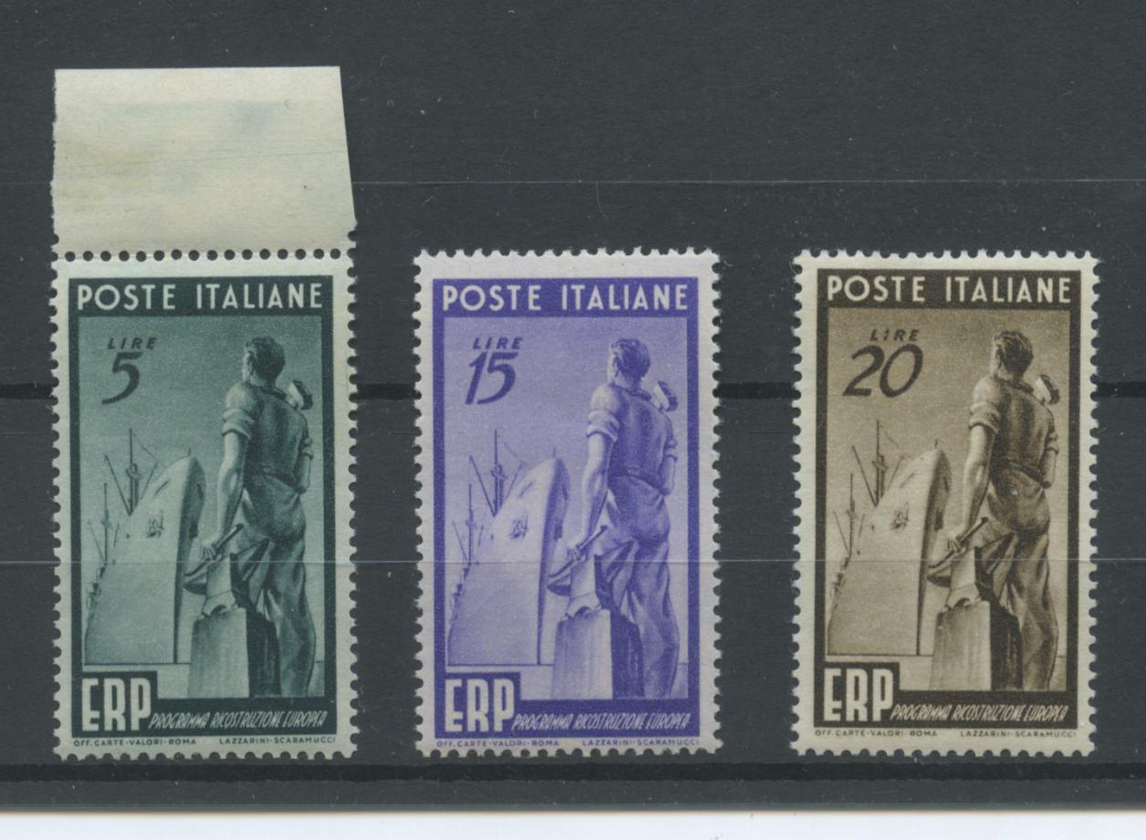 Scansione lotto: REPUBBLICA 1949 ERP 3V. 2 ** LUSSO