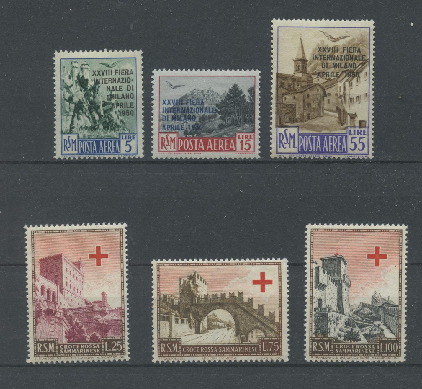 Scansione lotto: SAN MARINO 1950/1 MILANO E CROCIERA ROSSA 6V. **