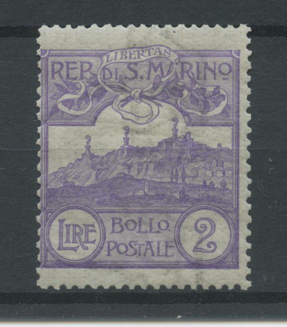 Scansione lotto: SAN MARINO 1903 L.2 VIOLETTO ** CENTRATO CERT.