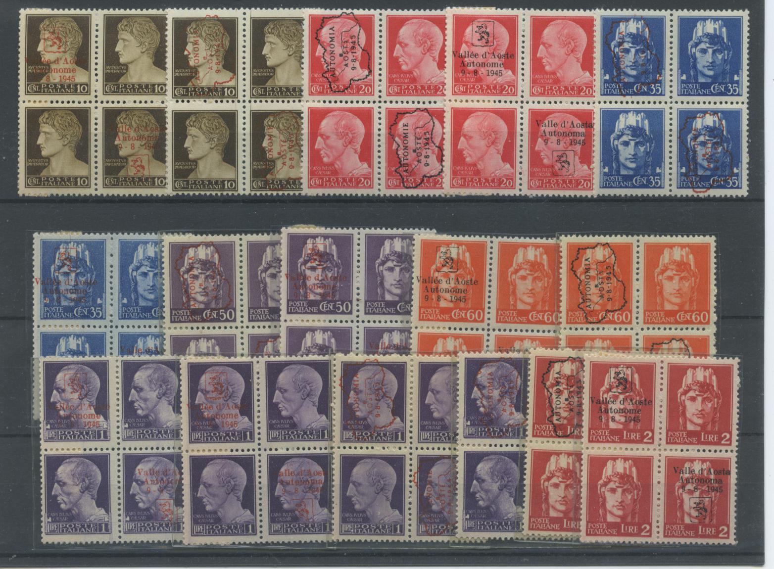 Scansione lotto: ITALIA EMISSIONI LOC 1945 AOSTA 15V. **
