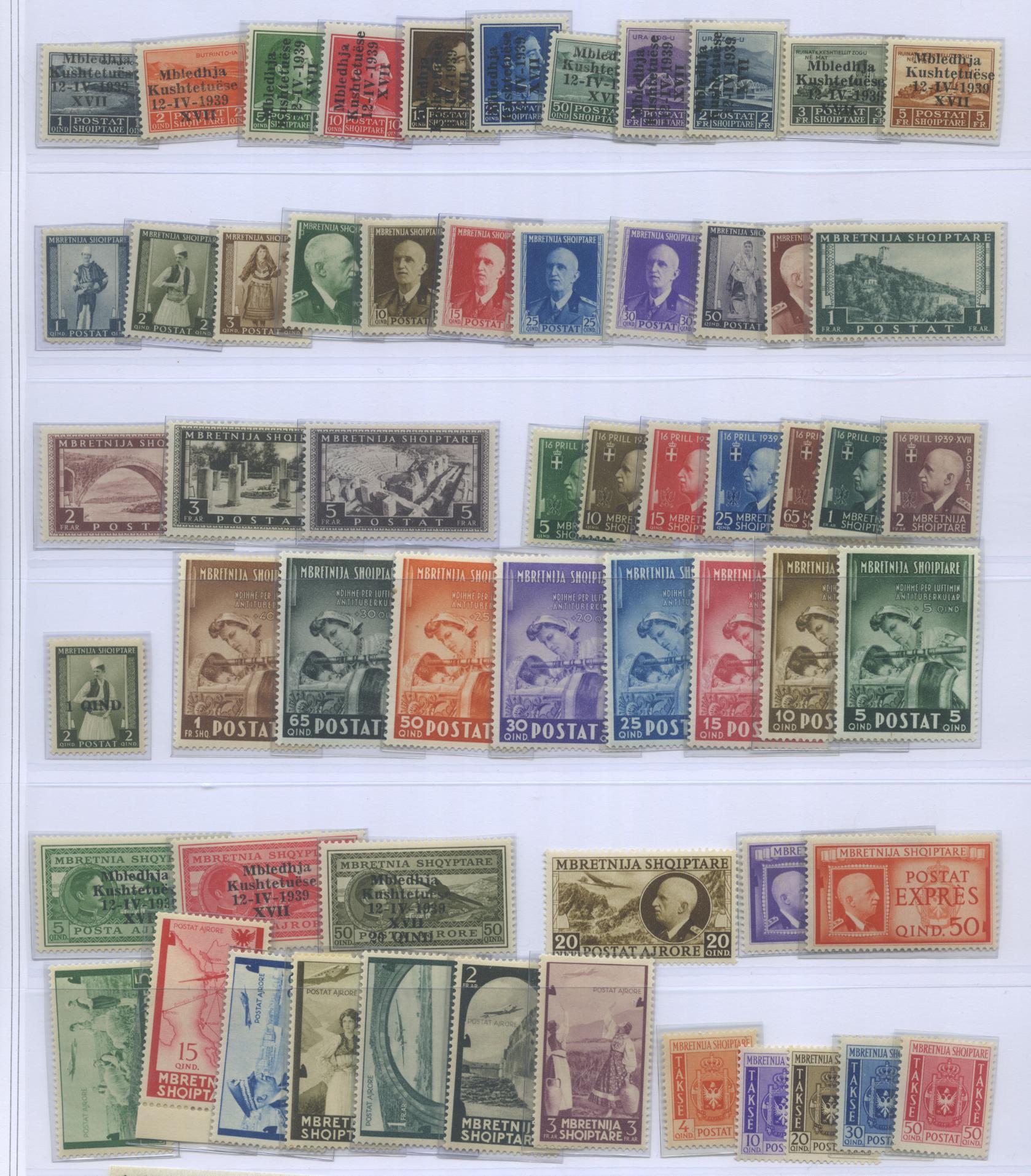 Scansione lotto: OCCUPAZIONI ALBANIA 1939/40 COLLEZIONE CPL. 59V. LX **