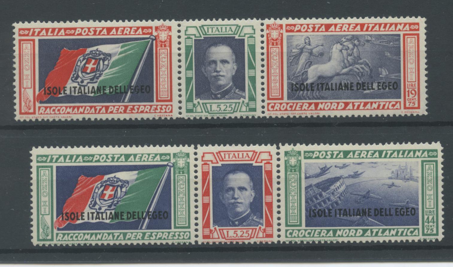 Scansione lotto: COLONIE EGEO 1933 TRITTICI 2V. ** CENTRATO