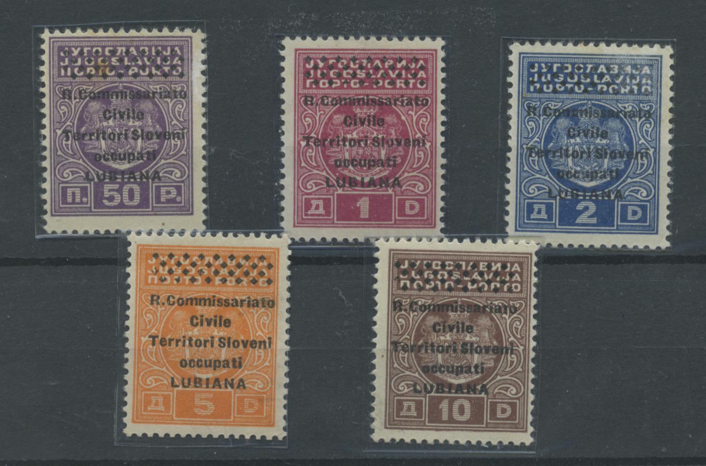 Scansione lotto: OCCUPAZIONI LUBIANA 1941 TASSE 5V. N.6/10 **
