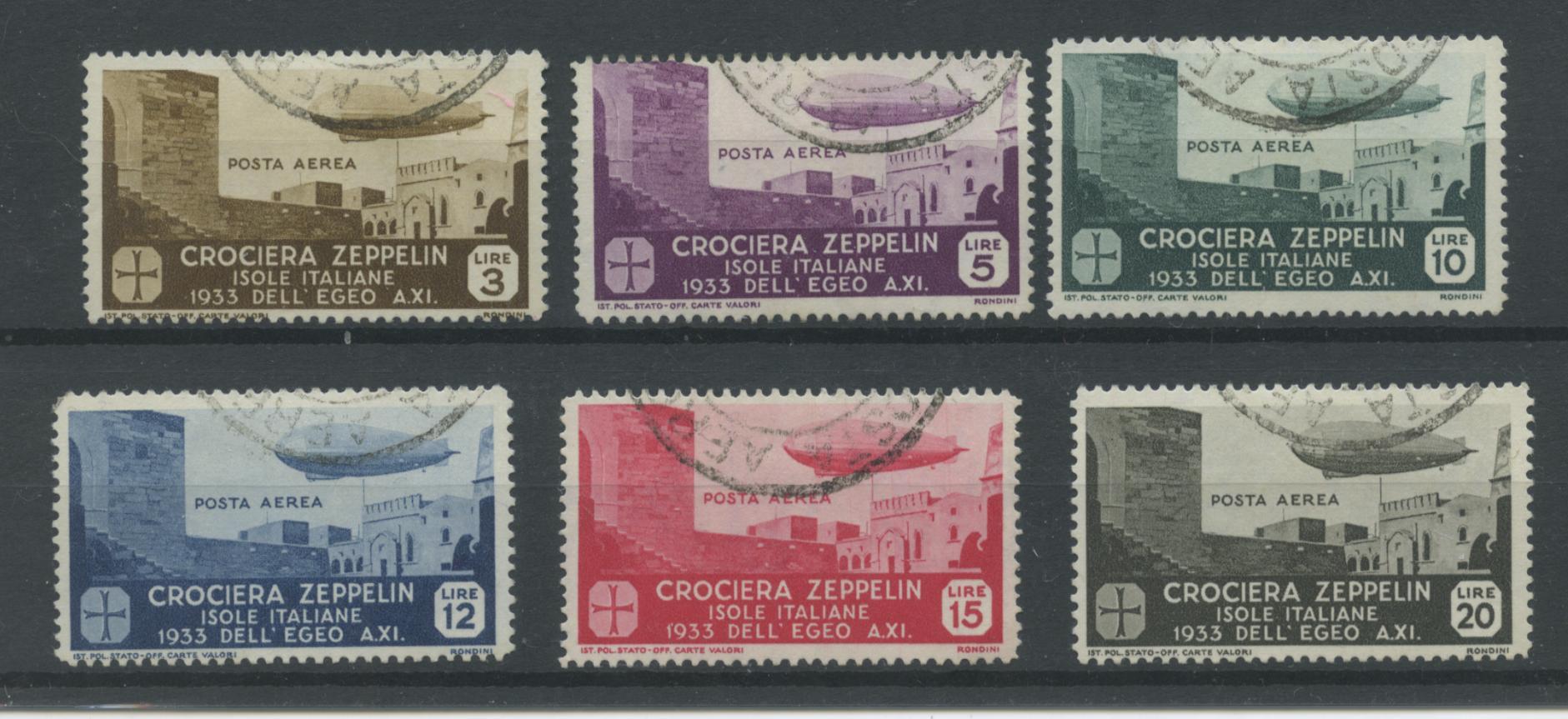 Scansione lotto: COLONIE EGEO 1933 ZEPPELIN 6V. US.