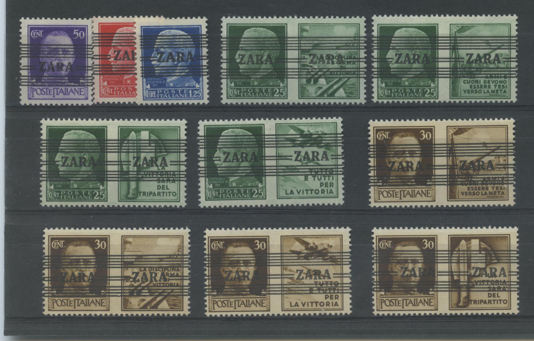 Scansione lotto: OCCUPAZIONI ZARA 1943 SERIETTA 12V. N.24/34 **