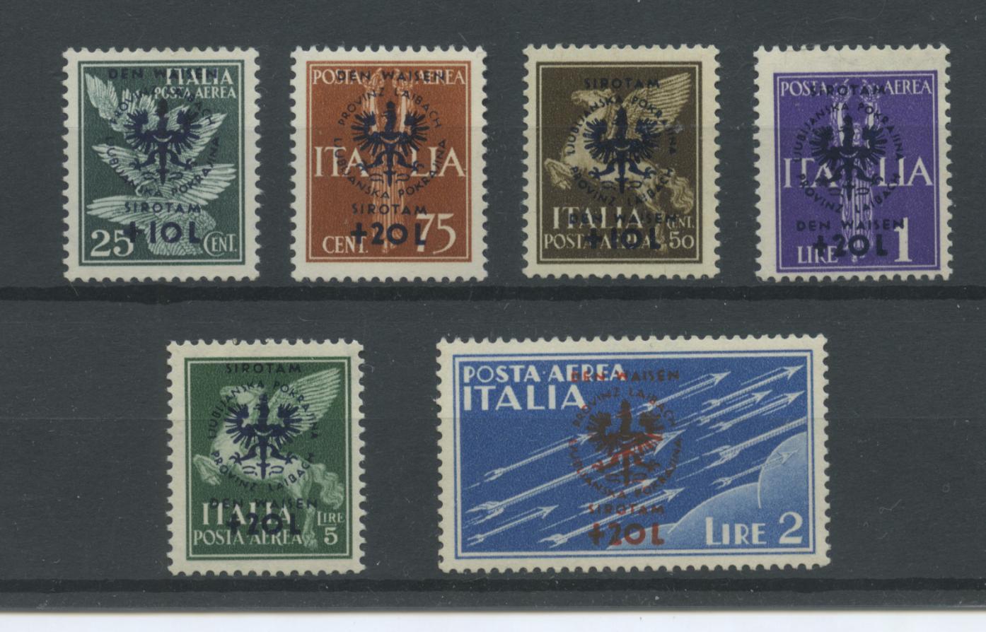 Scansione lotto: OCCUPAZIONI LUBIANA TEDESCA 1944 ORFANI 6V. **