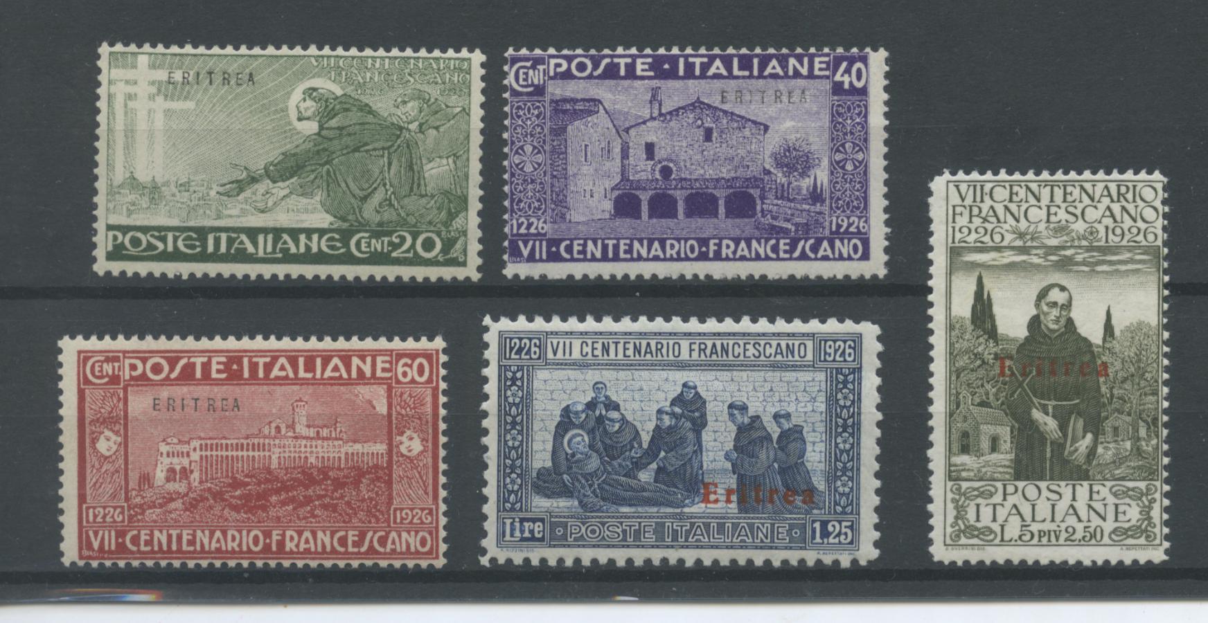 Scansione lotto: COLONIE ERITREA 1926 S.FRANCESCO 5V. **