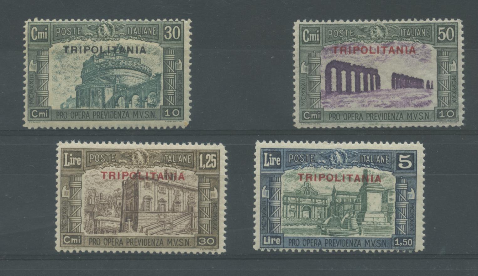 Scansione lotto: COLONIE TRIPOLITANIA 1930 MILIZIA III 4V. ** CENTRATO