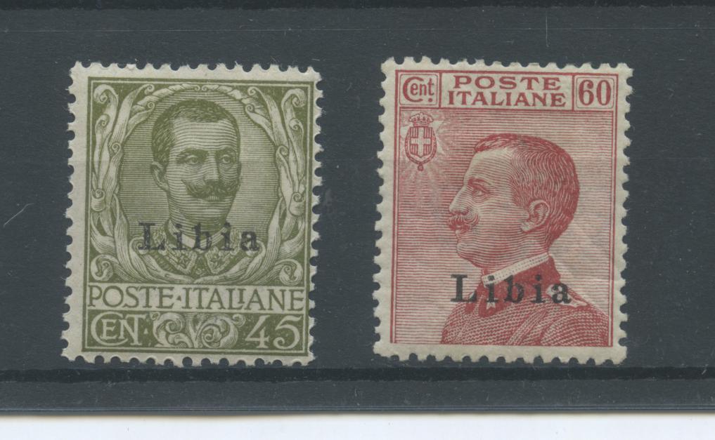 Scansione lotto: COLONIE LIBIA 1917/8 SOVR. 2V. ** CENTRATO