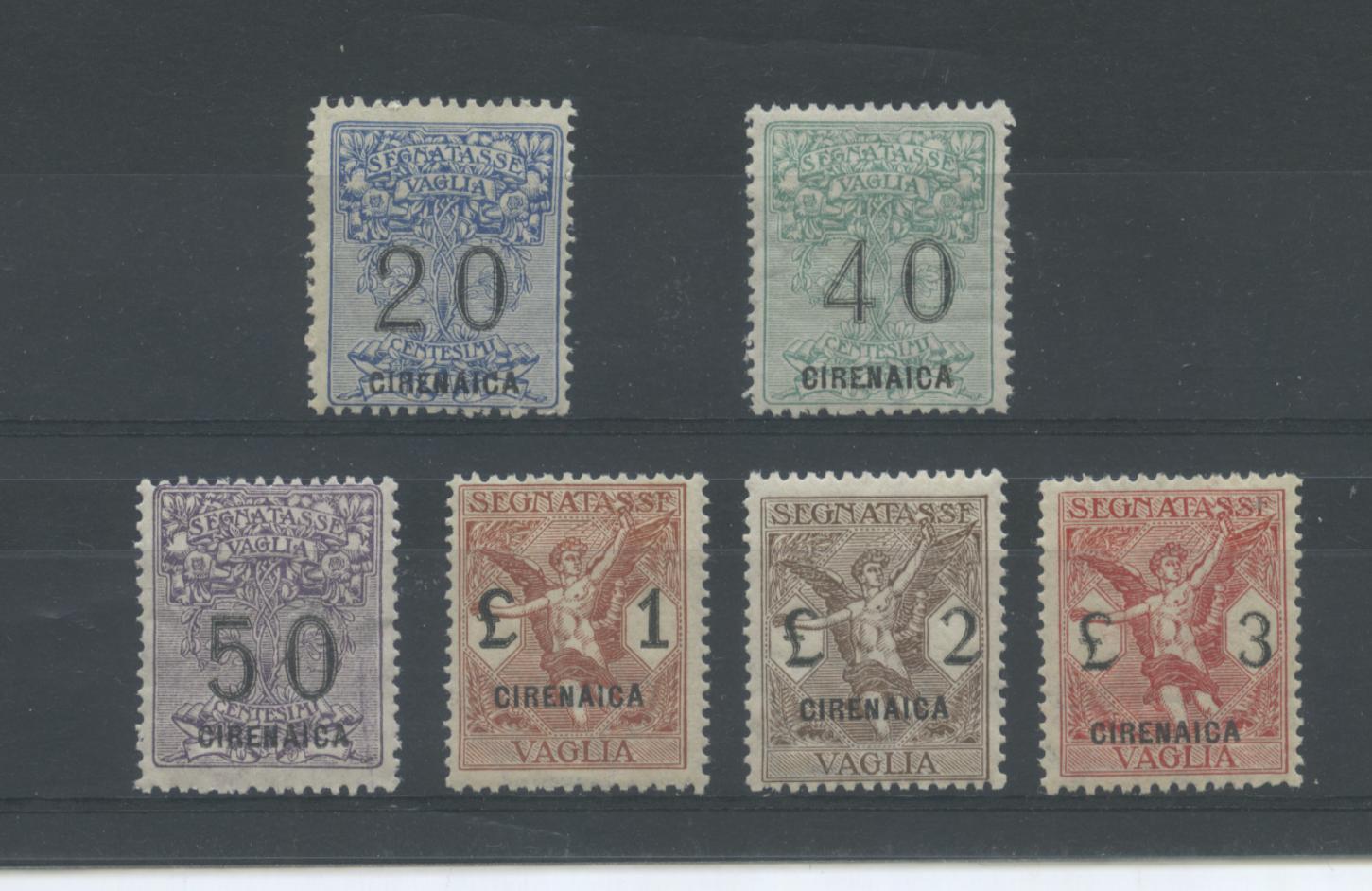 Scansione lotto: COLONIE CIRENAICA 1924 VAGLIA 6V. 3 ** CENTRATO