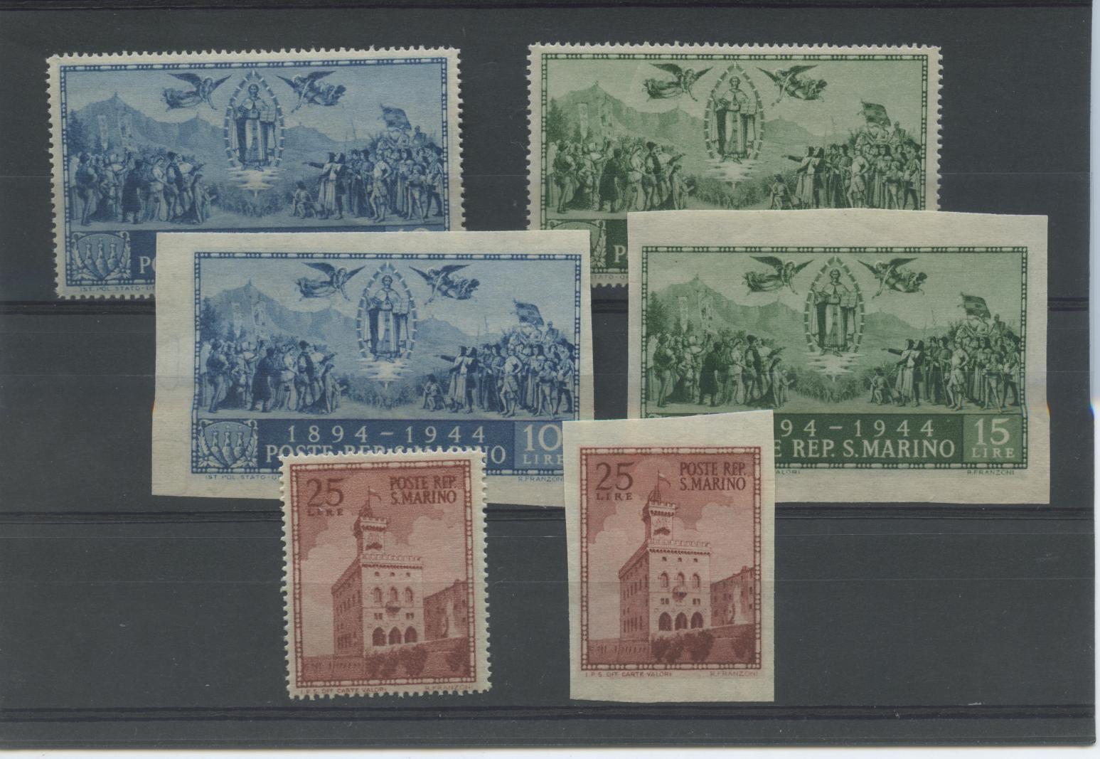 Scansione lotto: SAN MARINO 1945 CARDUCCI 6V. 2 **