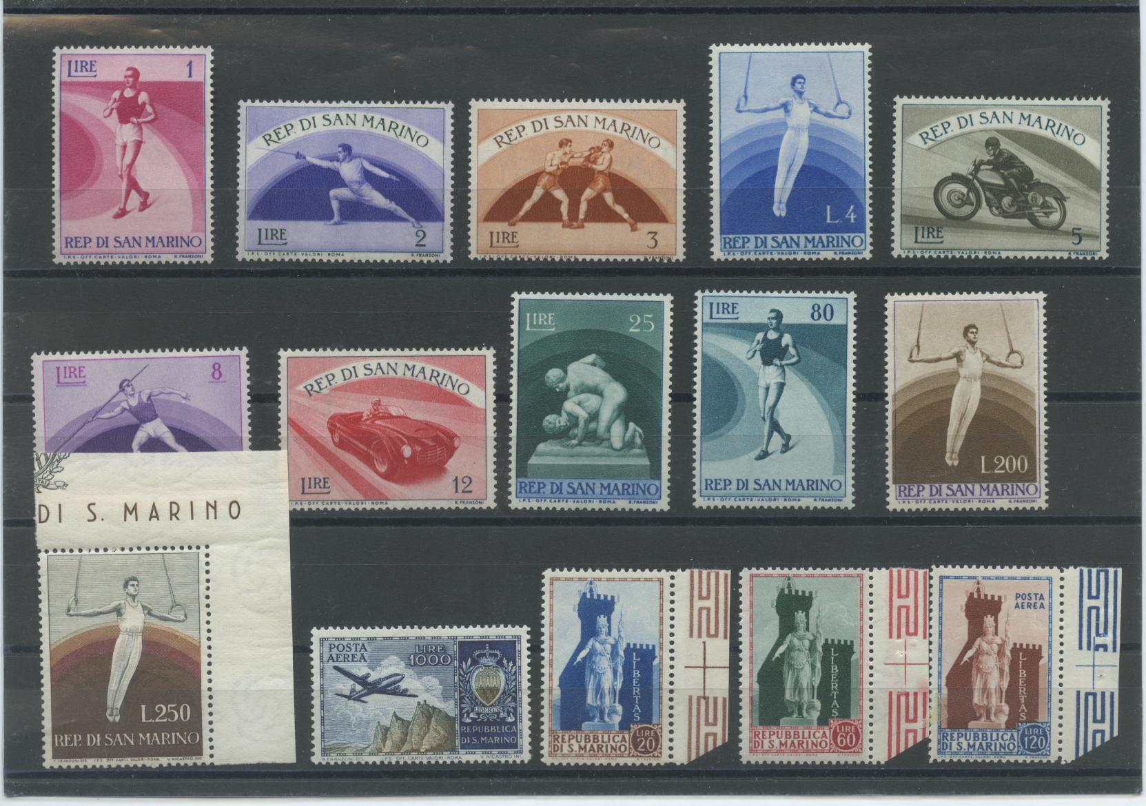 Scansione lotto: SAN MARINO 1954 ANNATA CPL. E P.A. 15V. 2 ** LUSSO