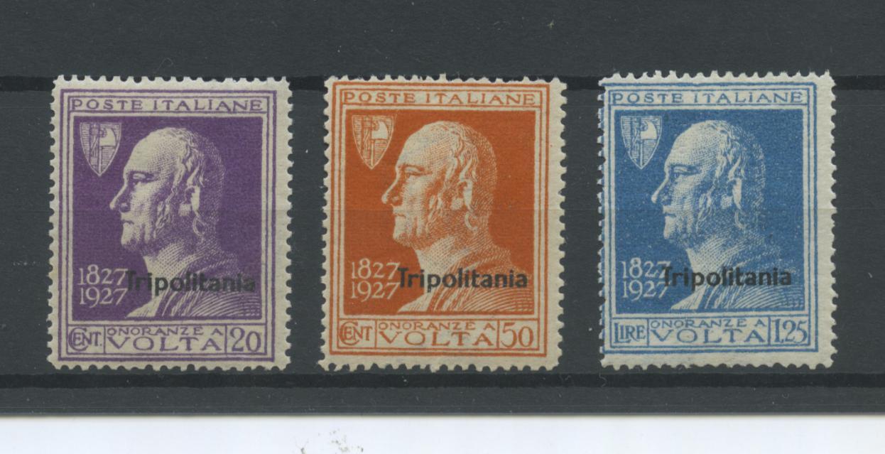 Scansione lotto: COLONIE TRIPOLITANIA 1927 VOLTA 3V. ** CENTRATO