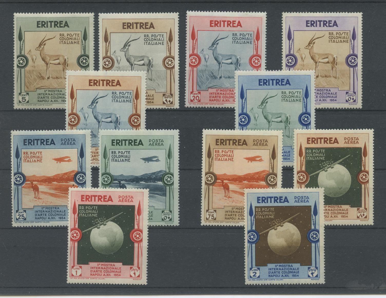 Scansione lotto: COLONIE ERITREA 1934 MOSTRA 12V. ** CENTRATO