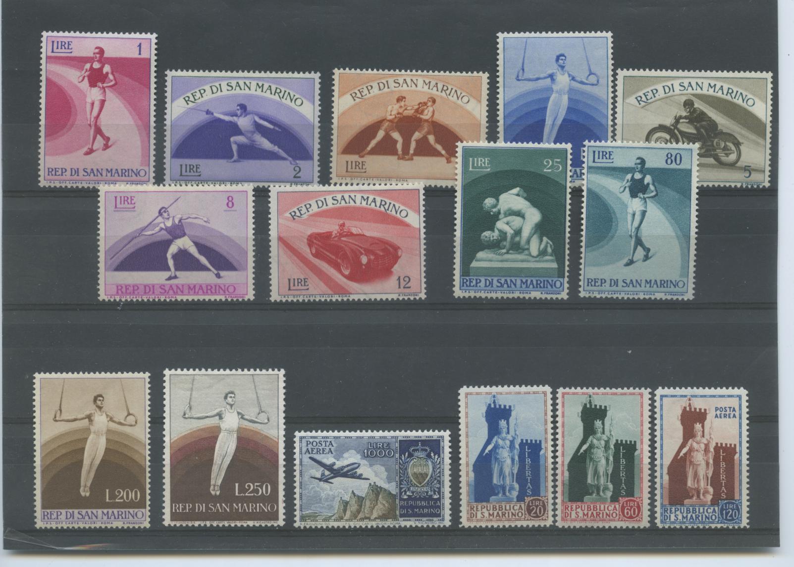 Scansione lotto: SAN MARINO 1954 ANNATA CPL. E P.A. 15V. ** LUSSO